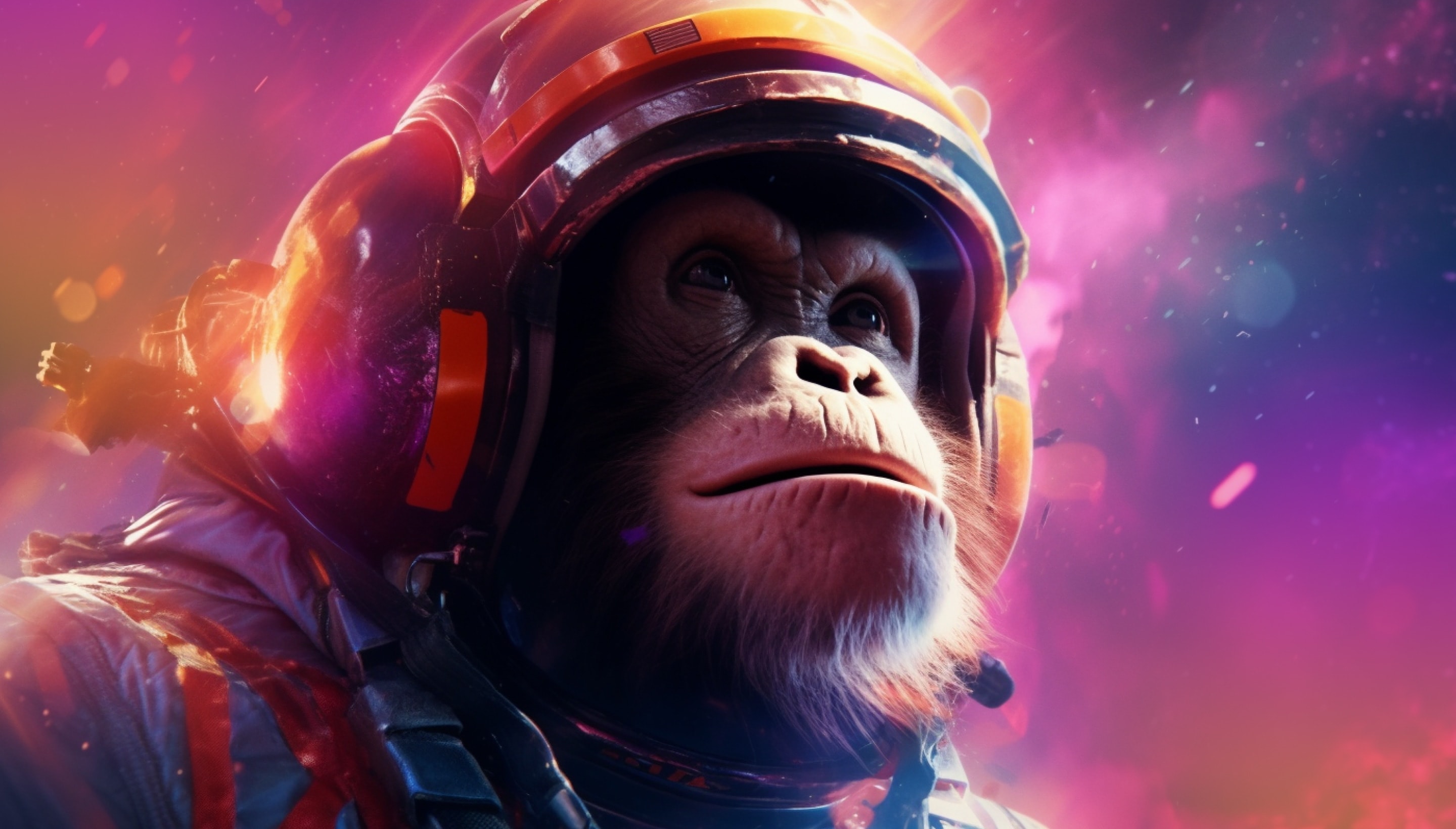 Hero image of ape looking into the sky